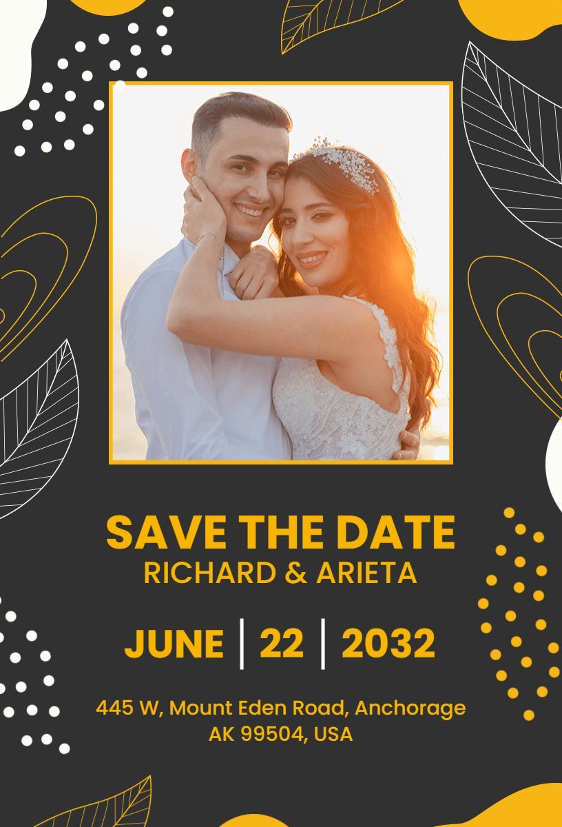 Romantic Couple Photography Wedding Save The Date Invitation Template
