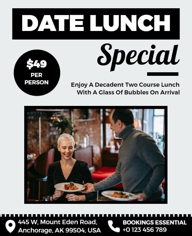 Romantic Date Lunch Special Flyer Template