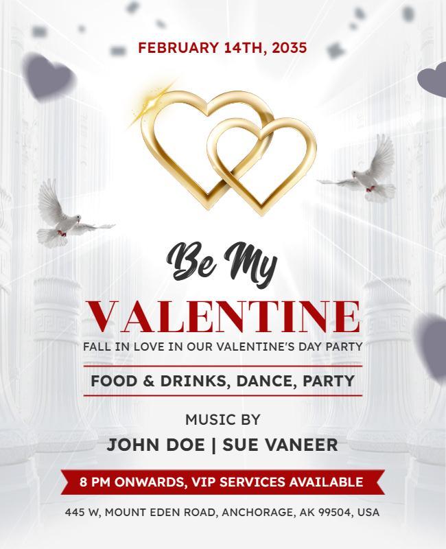 Romantic Elegant Valentine's Day Celebration Poster Template