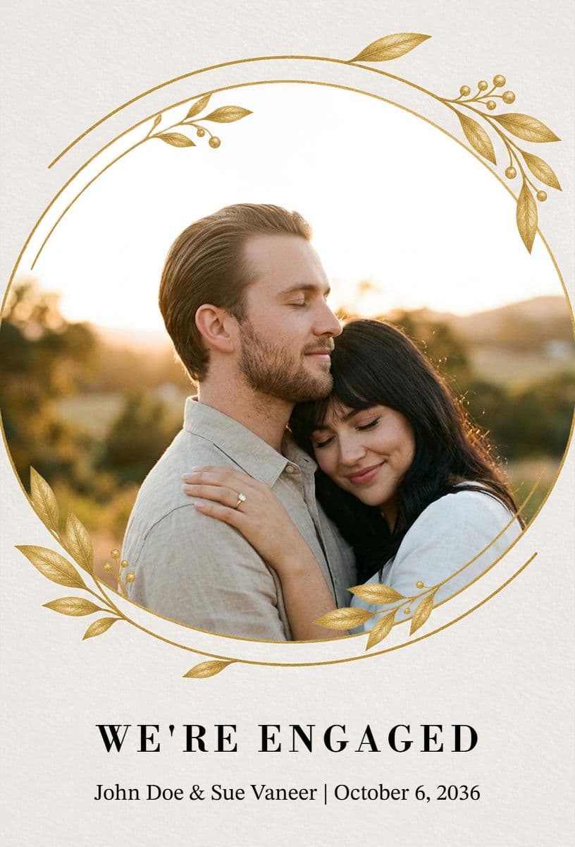 Romantic Engagement Celebration Announcement Template