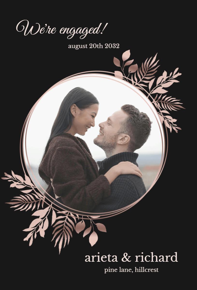 Romantic Engagement Celebration Photo Invitation Template