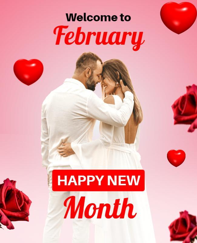 Romantic February Greeting Flyer Template