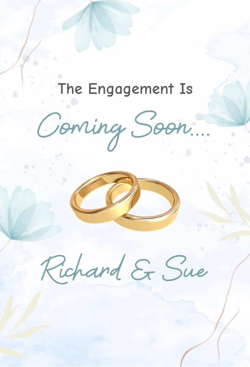 Romantic Floral Engagement Celebration Announcement Invitation Template