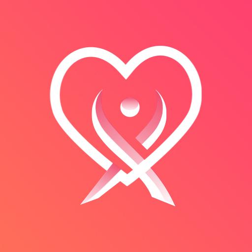 Romantic Heart and Embracing Figure Symbolizing Dating Logo Template