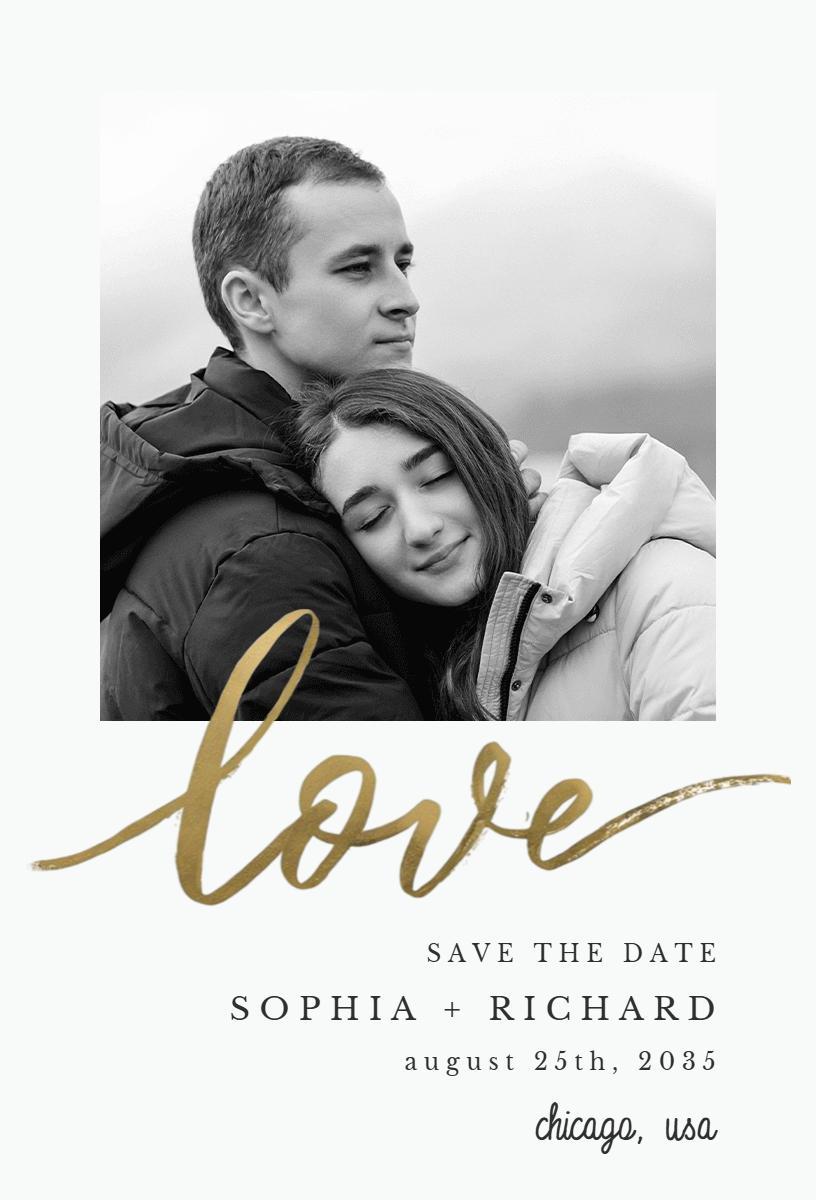 Romantic Love Engagement Save The Date Announcement Invitation Template