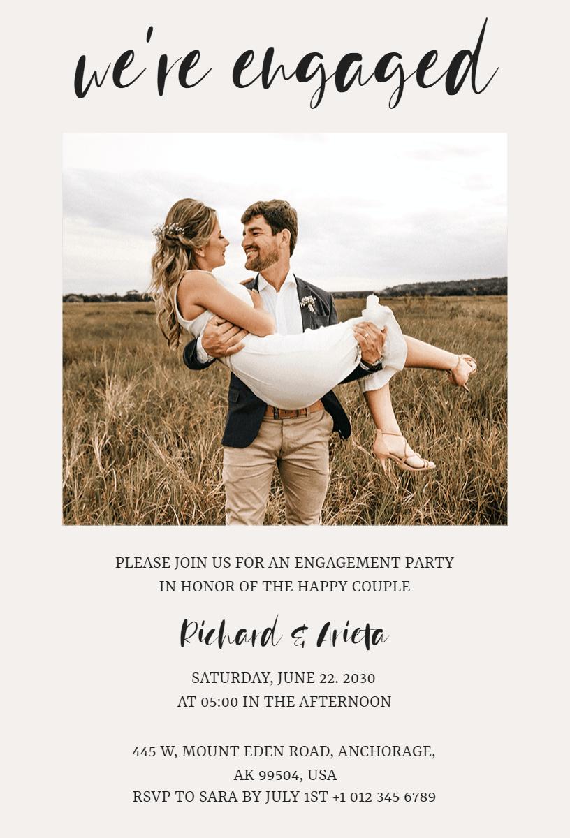Romantic Rustic Engagement Celebration Invitation Template