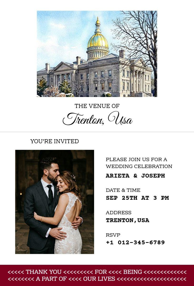 Romantic Wedding Celebration Invitation Template