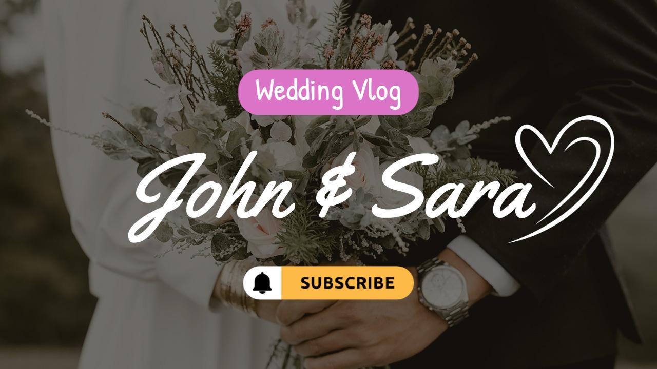 Romantic Wedding Celebration Vlog YouTube Thumbnail Template