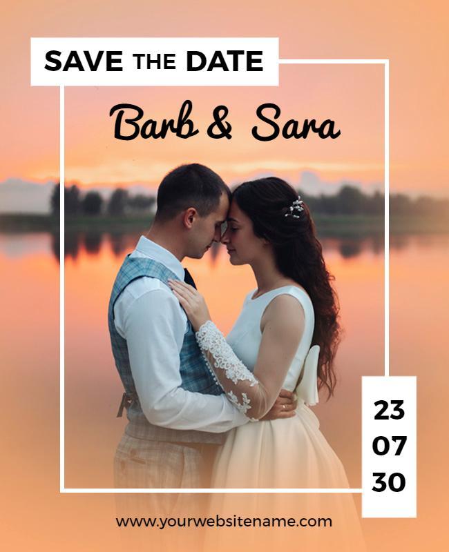 Romantic Wedding Save the Date Flyer Template