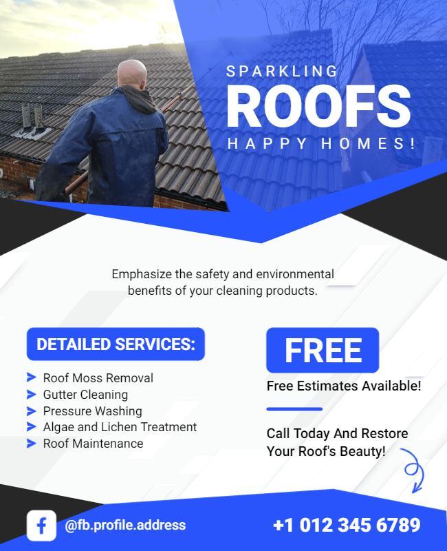 Roof Cleaning Service Promotional Flyer Template