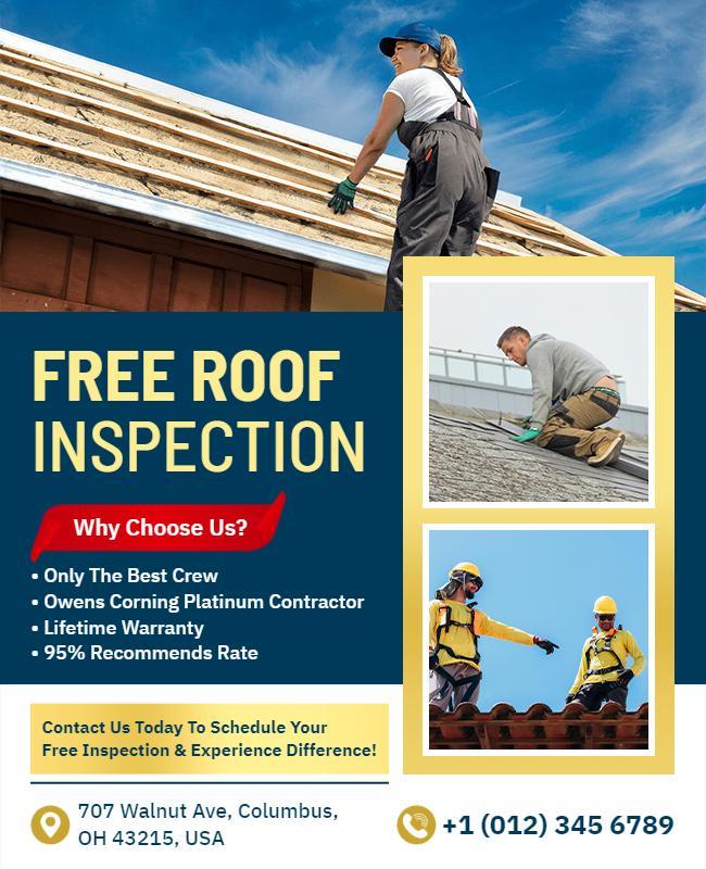 Roof Inspection Service Promotion Flyer Template