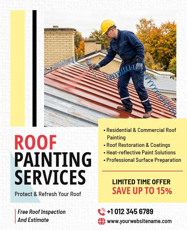 Roof Painting Services Promotional Flyer Template