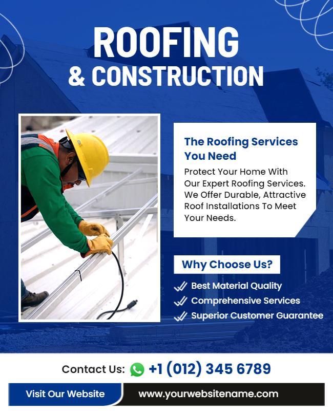 Roofing and Construction Services Flyer Template