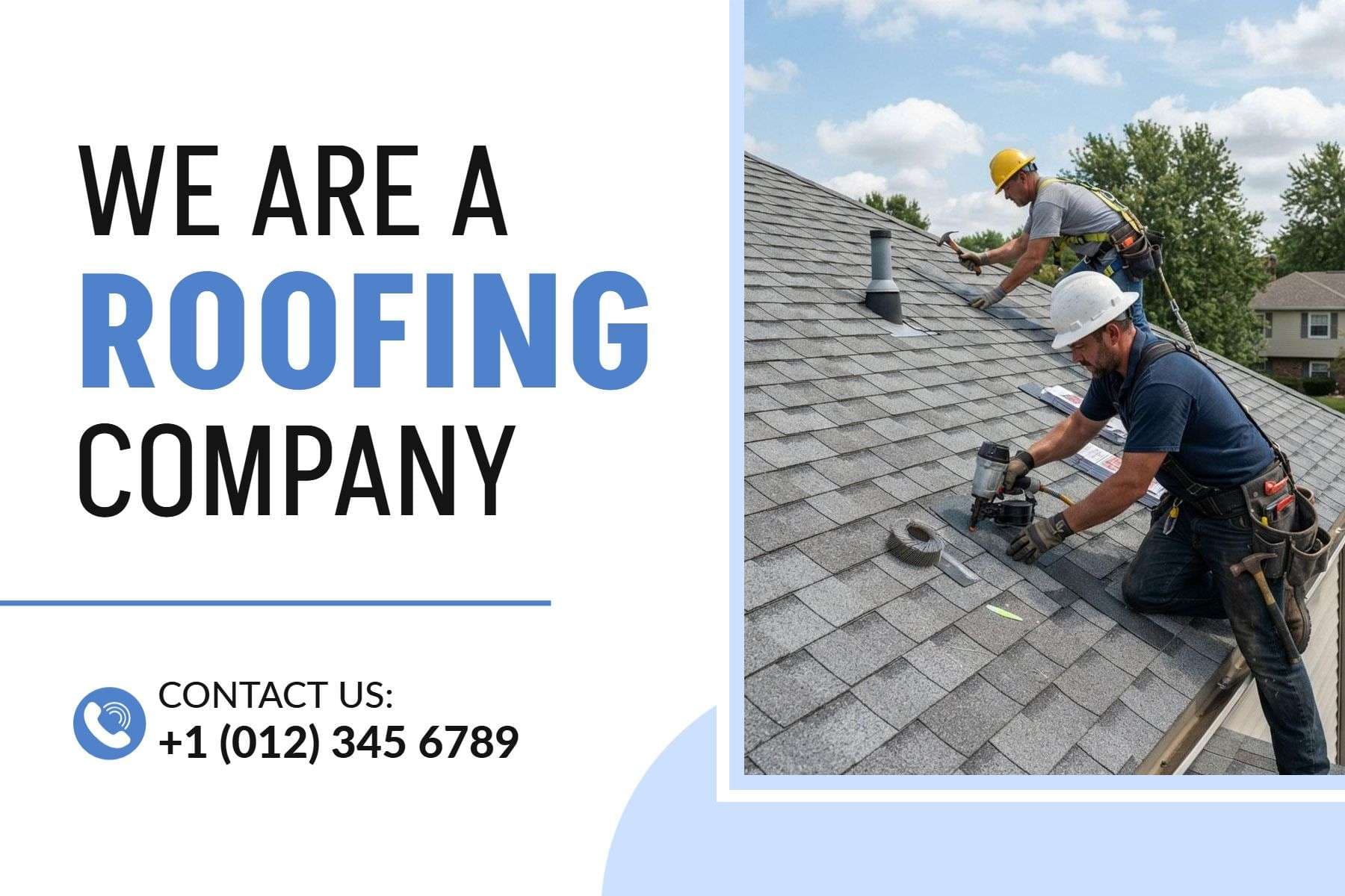 Roofing Company Advertising Postcard Template