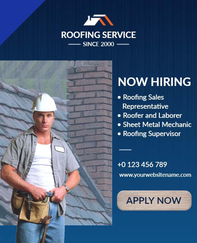 Roofing Service Recruitment Flyer Template