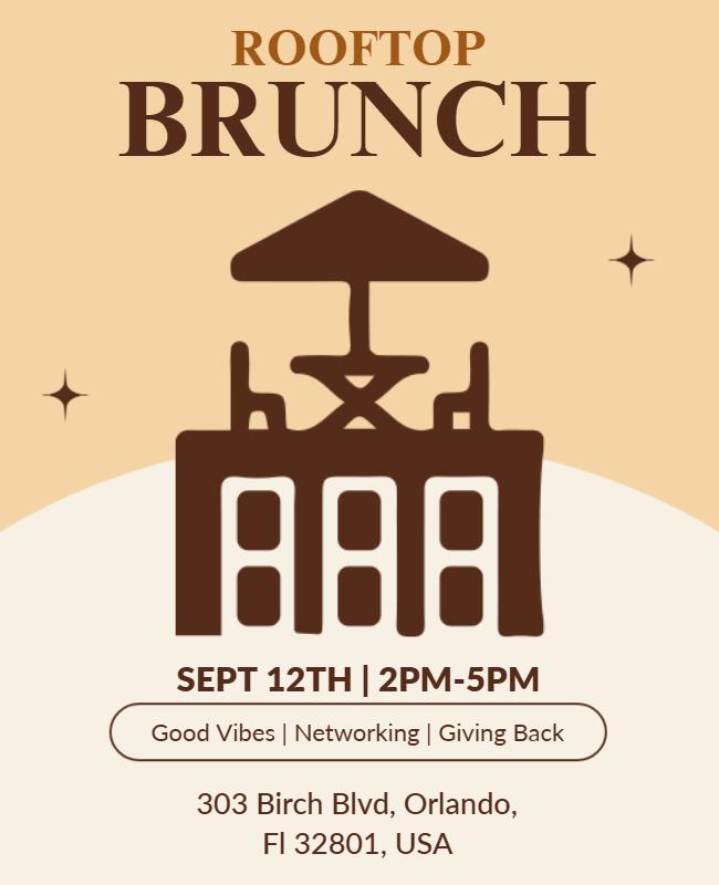 Rooftop Brunch Networking Event Flyer Template