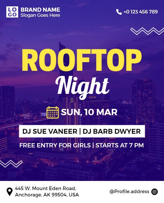 Rooftop Dj Night Event Flyer Template