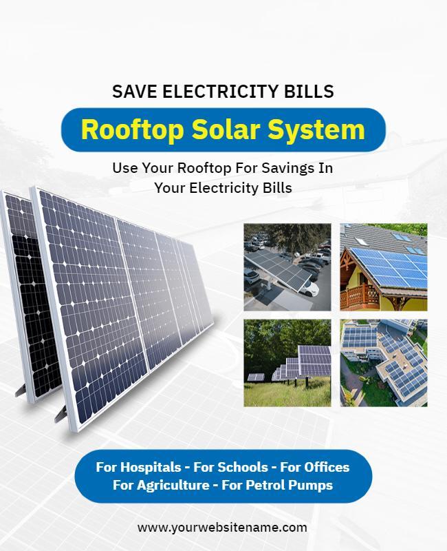 Rooftop Solar Energy System Promotion Flyer Template