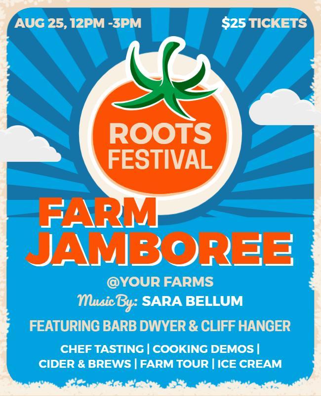 Roots Festival Farm Jamboree Flyer Template