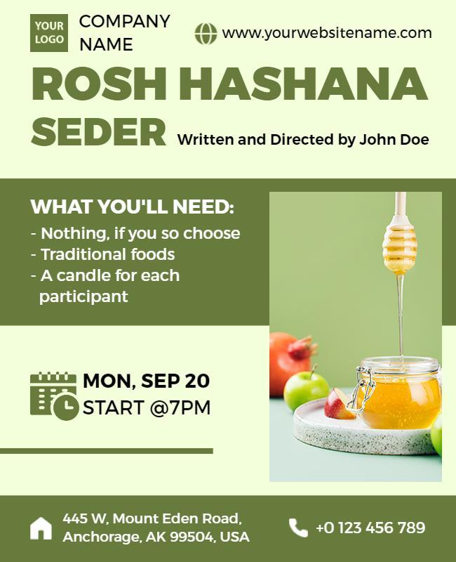 Rosh Hashana Seder Event Flyer Template