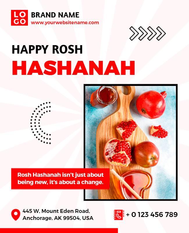 Festive Bright Rosh Hashanah Celebration Flyer Template