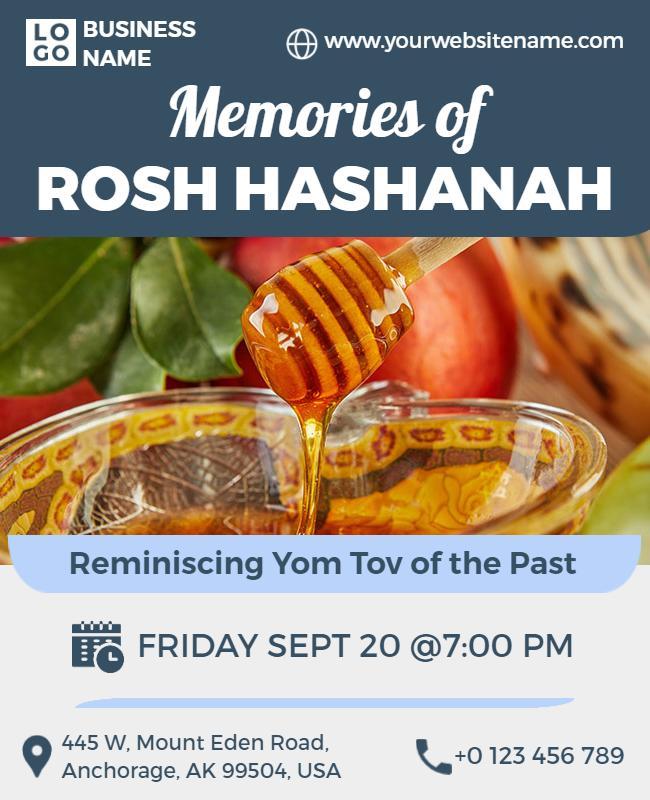 Cultural Celebration of Rosh Hashanah Honey and Fruit Flyer Template