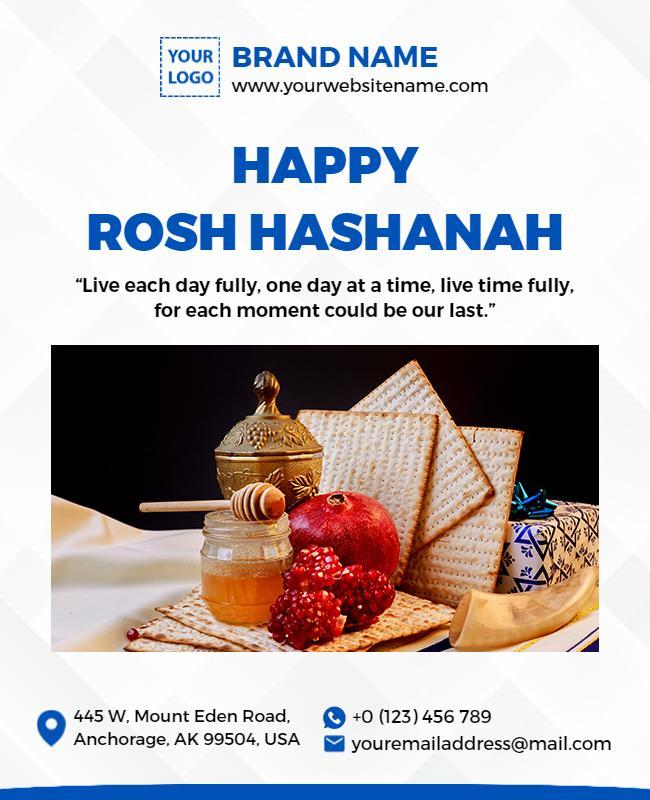 Rosh Hashanah Celebration Festive Flyer Template