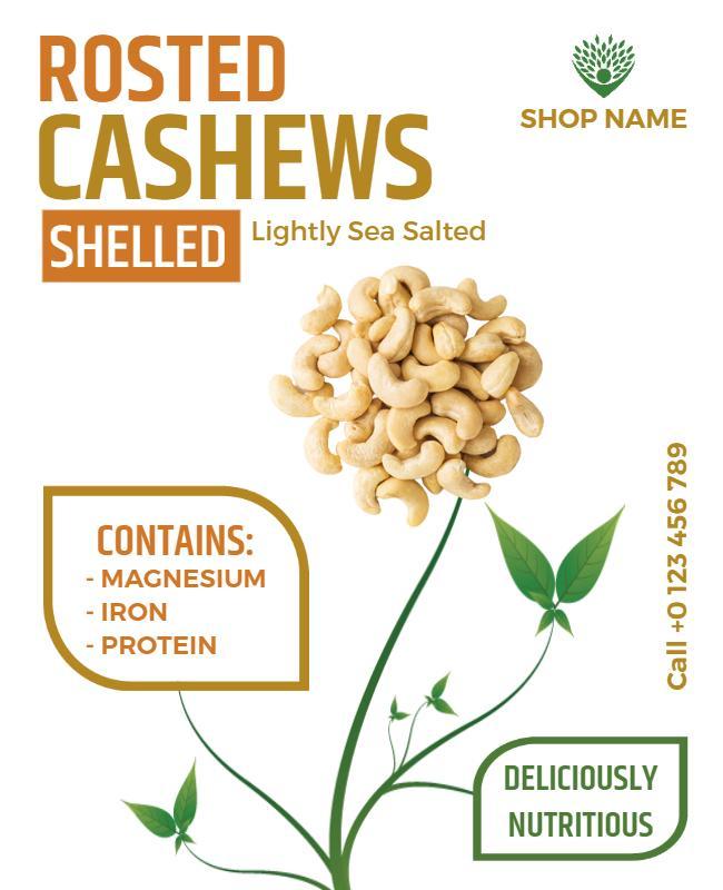 Rosted Cashew Nuts Promotional Flyer Template