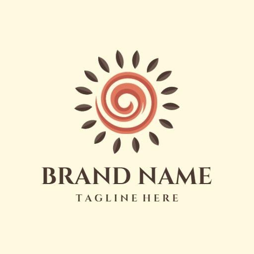 Rotating Sun Spiral Design Captures Vibrant Solarium Logo Template