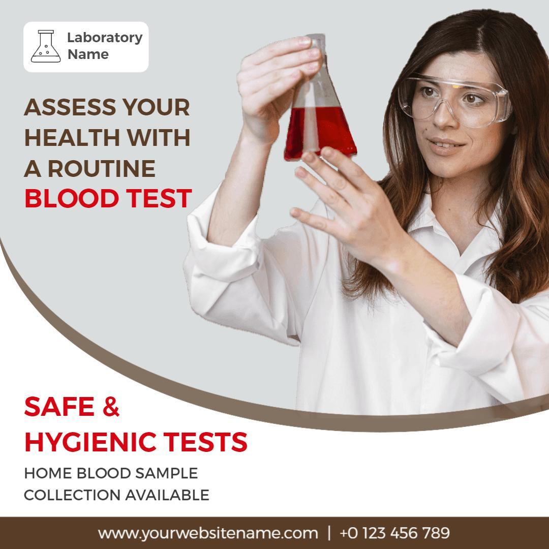 Routine Blood Test Assessment for Health Management Ad Template
