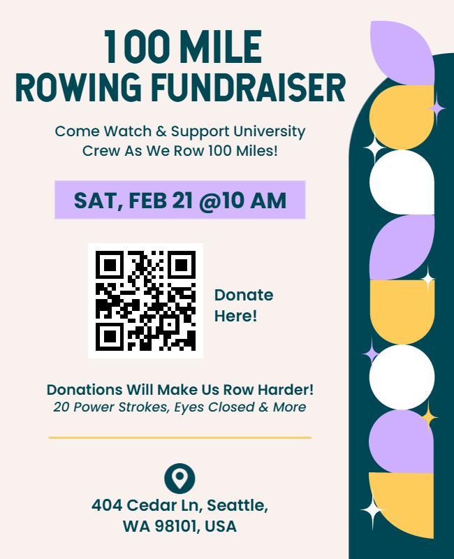 Rowing Fundraiser Event Poster Template