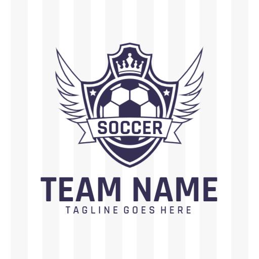 Royal Blue Emblem with Soccer Elements and Team Name Logo Template