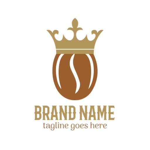 Royal Coffee Bean Design Emphasizing Rich Flavors Logo Template