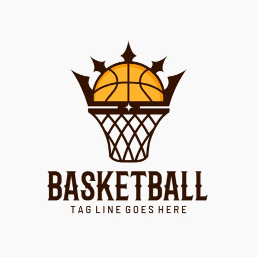 Royal Crown Design Featuring a Basketball Theme Logo Template
