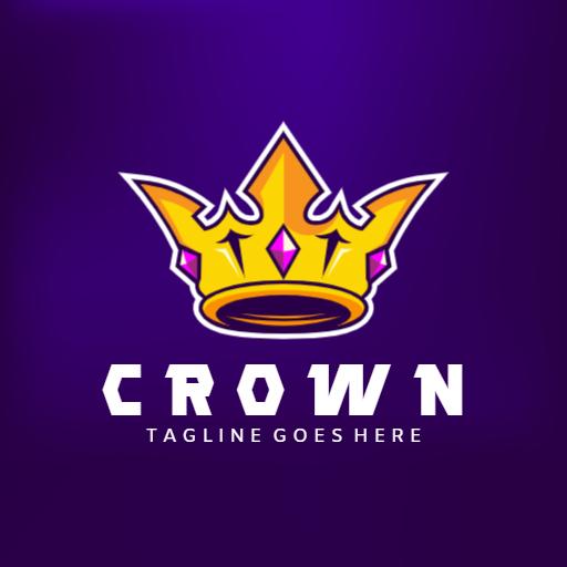 Royal Design with Vibrant Purple Crown Symbol Logo Template