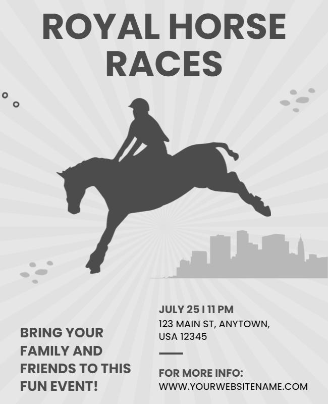 Royal Horse Racing Event Announcement Flyer Template