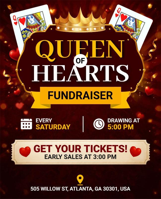 Royal Queen of Hearts Fundraiser Event Flyer Template