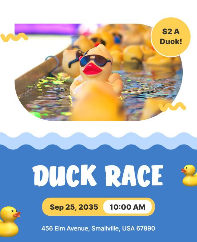 Rubber Duck Racing Fundraiser Event Flyer Template