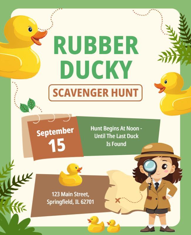 Rubber Ducky Scavenger Hunt Event Flyer Template