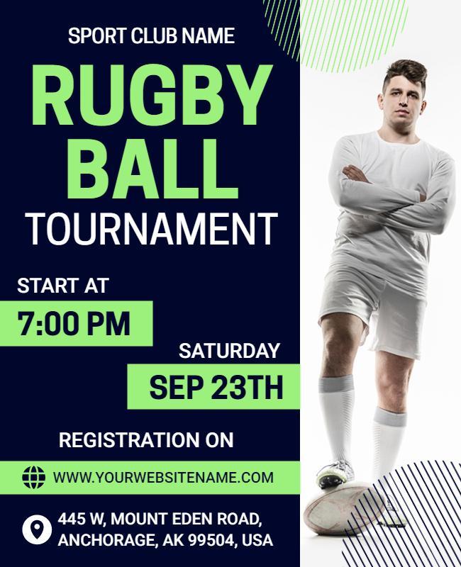 Rugby Ball Tournament Event Flyer Template