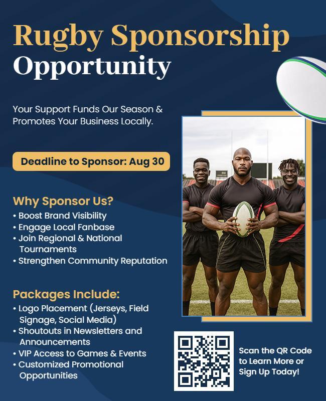 Rugby Sponsorship Opportunity Flyer Template
