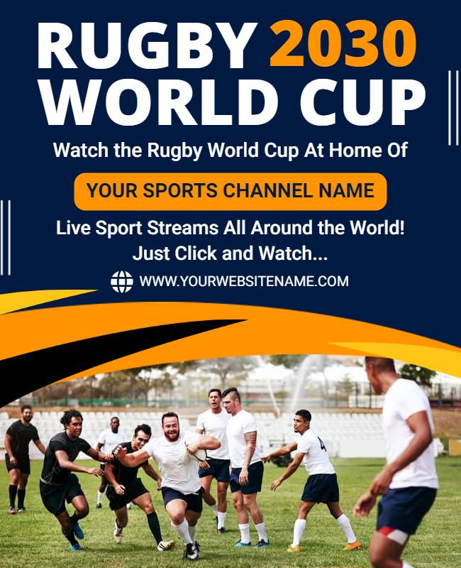 Rugby World Cup Streaming Promotion Flyer Template