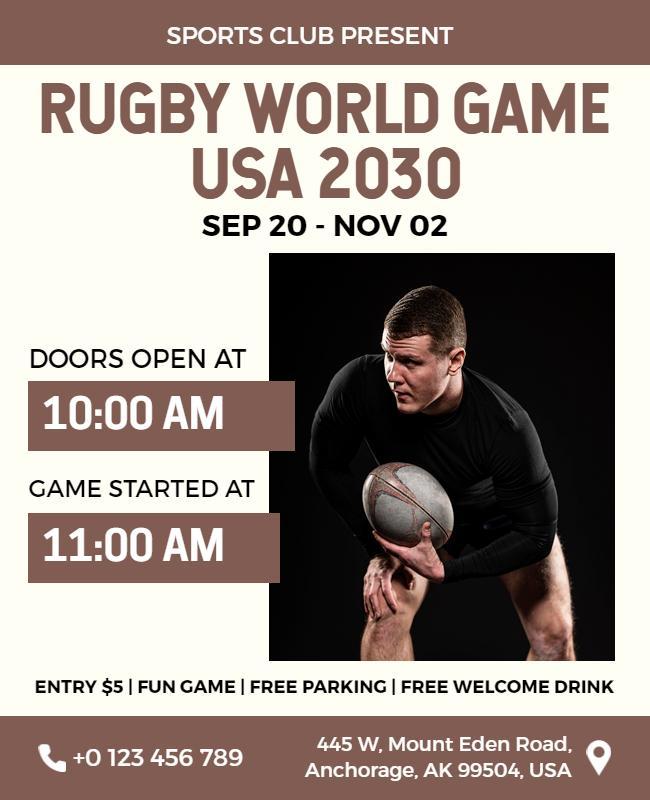 Rugby World Game Event Flyer Template