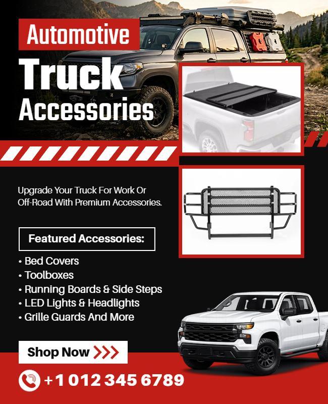 Rugged Automotive Truck Accessories Promotion Flyer Template