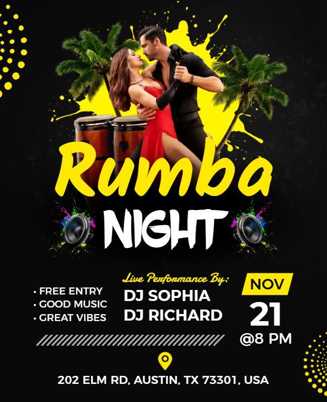 Rumba Night Dance Celebration Poster Template