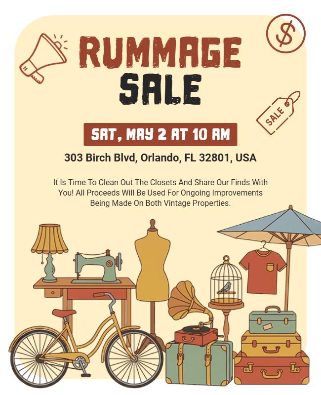 Rummage Sale Event Poster Template