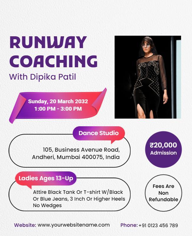 Runway Coaching Event Flyer Template