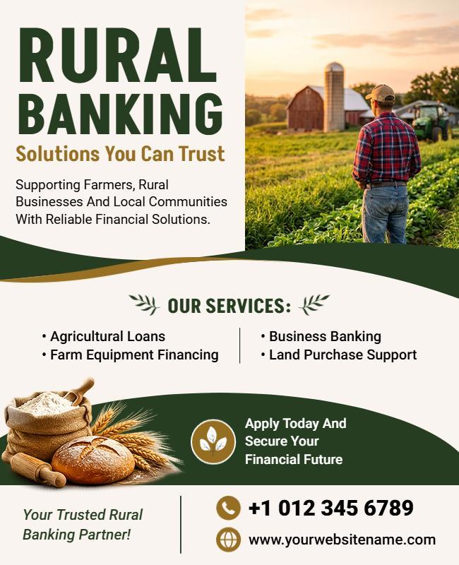Rural Banking Services Promotional Flyer Template