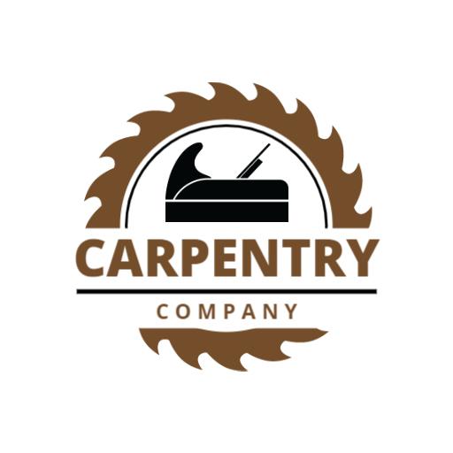 Rustic Brown Circular Design Highlighting Carpentry Tools Logo Template