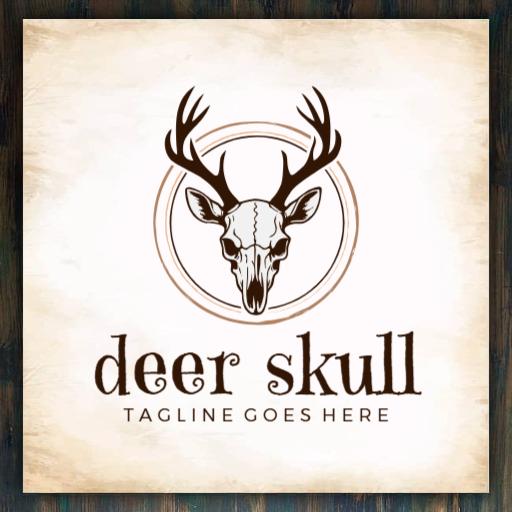 Rustic Brown Deer Skull Design Showcasing Nature's Beauty Logo Template